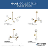 Progress Lighting Haas 6-Light Brushed Bronze Mid-century Chandelier