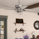 Hunter Lincoln Edison Style LED 52-in Brushed Nickel LED Indoor Ceiling Fan (5-Blade)