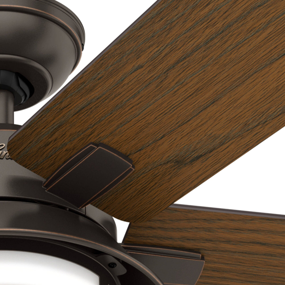 Hunter Lantern Bay LED 54-in Onyx Bengal Bronze Indoor/Outdoor Ceiling Fan with Remote, 5-Blade