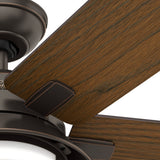 Hunter Lantern Bay LED 54-in Onyx Bengal Bronze Indoor/Outdoor Ceiling Fan with Remote, 5-Blade