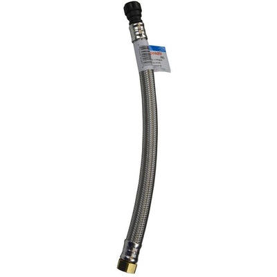 1/2 in. x 18 in. Stainless Steel Push-Fit x Female Pipe Thread Flexi Hose Water Supply Connector - Super Arbor