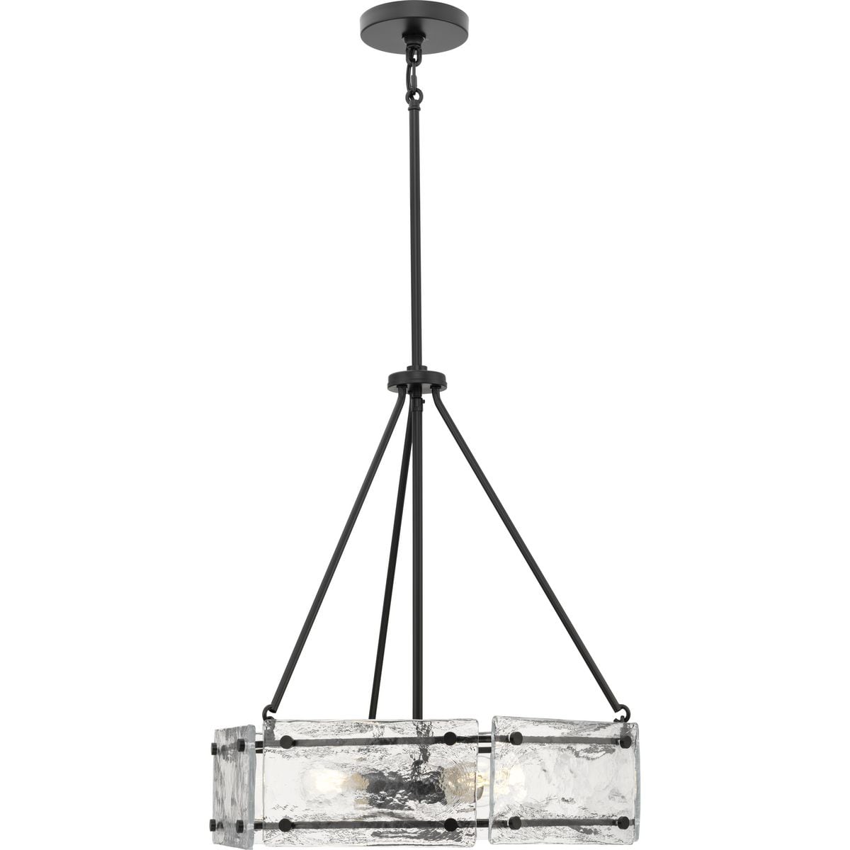 Progress Lighting Rivera 4-Light Matte Black Craftsman Chandelier