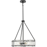 Progress Lighting Rivera 4-Light Matte Black Craftsman Chandelier