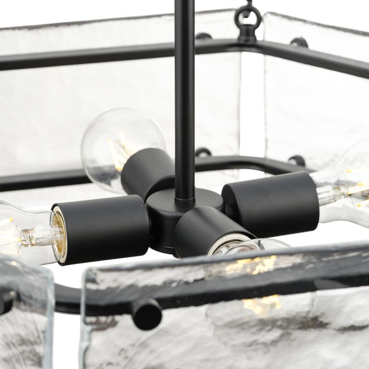 Progress Lighting Rivera 4-Light Matte Black Craftsman Chandelier