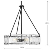 Progress Lighting Rivera 4-Light Matte Black Craftsman Chandelier