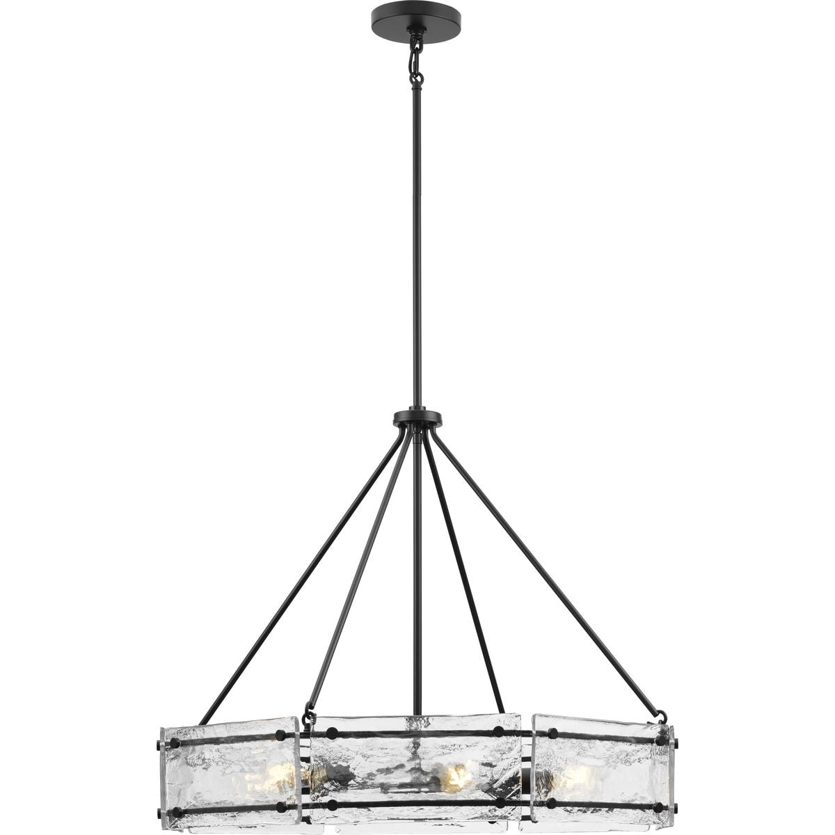 Progress Lighting Rivera 6-Light Matte Black Craftsman Chandelier