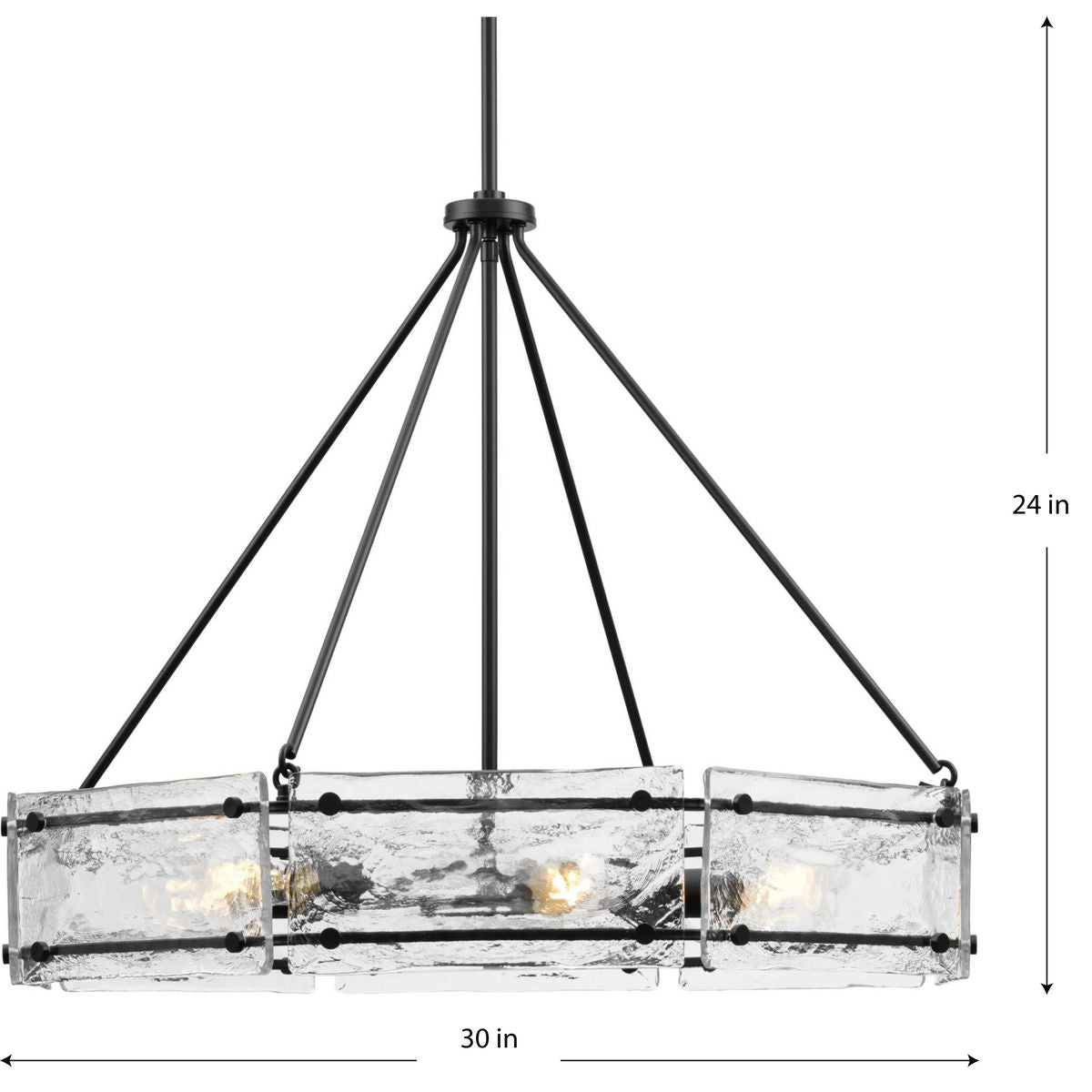 Progress Lighting Rivera 6-Light Matte Black Craftsman Chandelier
