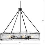 Progress Lighting Rivera 6-Light Matte Black Craftsman Chandelier