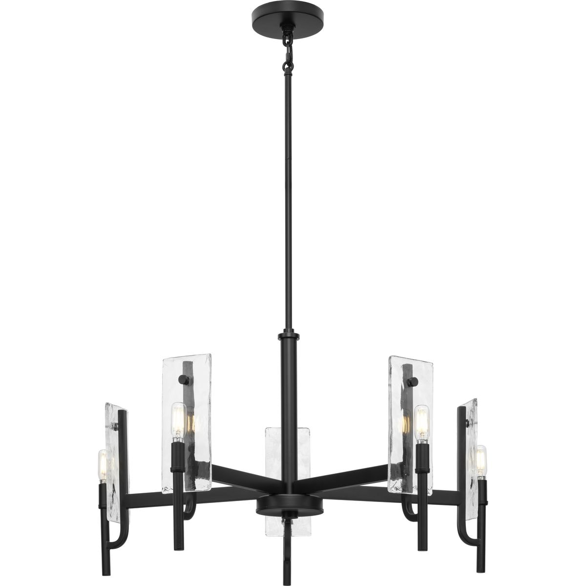 Progress Lighting Rivera 5-Light Matte Black Craftsman Chandelier