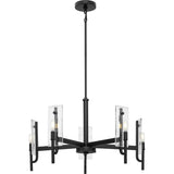 Progress Lighting Rivera 5-Light Matte Black Craftsman Chandelier