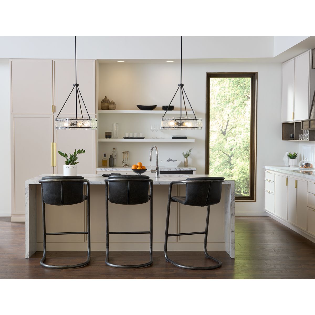 Progress Lighting Rivera 4-Light Matte Black Craftsman Chandelier