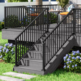 Freedom Margate Pre-assembled 6-ft x 36-in Matte Black Aluminum Deck Stair Rail Kit