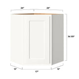 Shenandoah PRO Express Breckenridge 24-in W x 36.125-in H x 15-in D Linen Partial Overlay Diagonal Corner Wall Fully Assembled Plywood Cabinet (Recessed Panel Shaker Style)