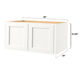 Shenandoah PRO Express Breckenridge 36-in W x 24.5-in H x 24-in D Linen Partial Overlay Wall Fully Assembled Plywood Cabinet (Recessed Panel Shaker Door Style)