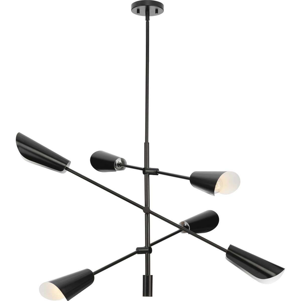 Progress Lighting Cornett 6-Light Matte Black Modern/Contemporary Led Chandelier
