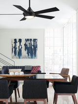 Fanimation Studio Collection AireDrop WiFi 52-in Black LED Indoor Smart Ceiling Fan with Remote (5-Blade)