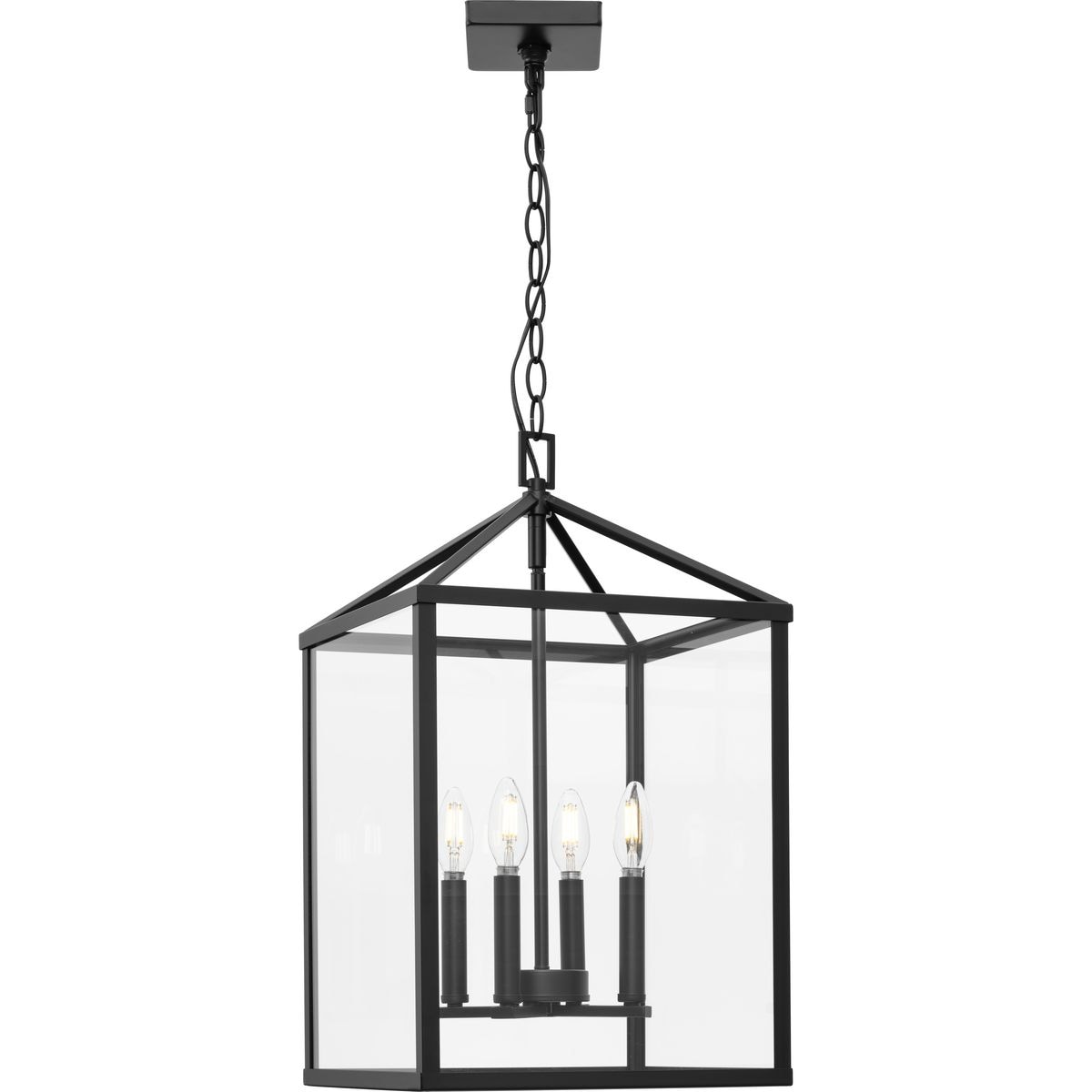 Progress Lighting Hillcrest 4-Light Matte Black Transitional Chandelier