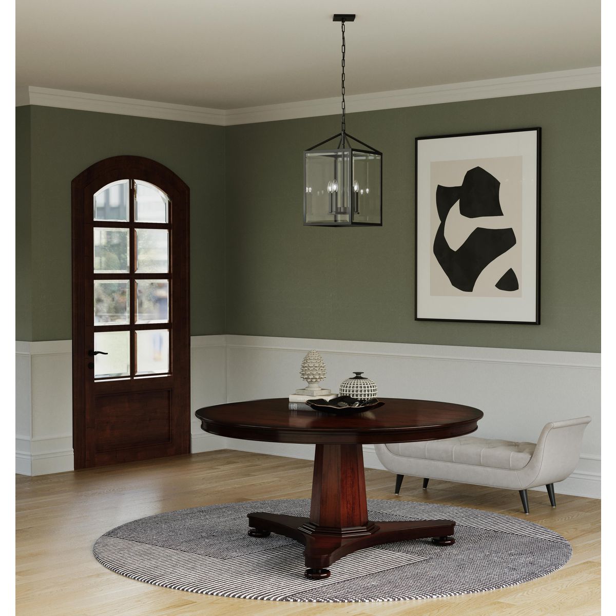 Progress Lighting Hillcrest 4-Light Matte Black Transitional Chandelier