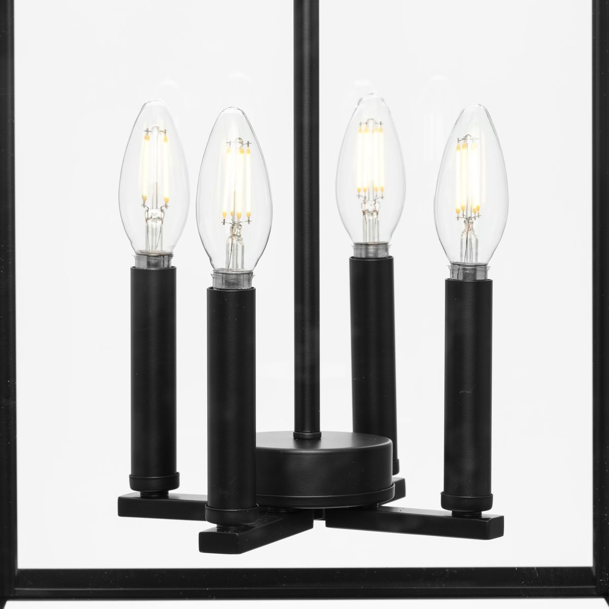 Progress Lighting Hillcrest 4-Light Matte Black Transitional Chandelier
