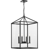 Progress Lighting Hillcrest 4-Light Matte Black Transitional Chandelier