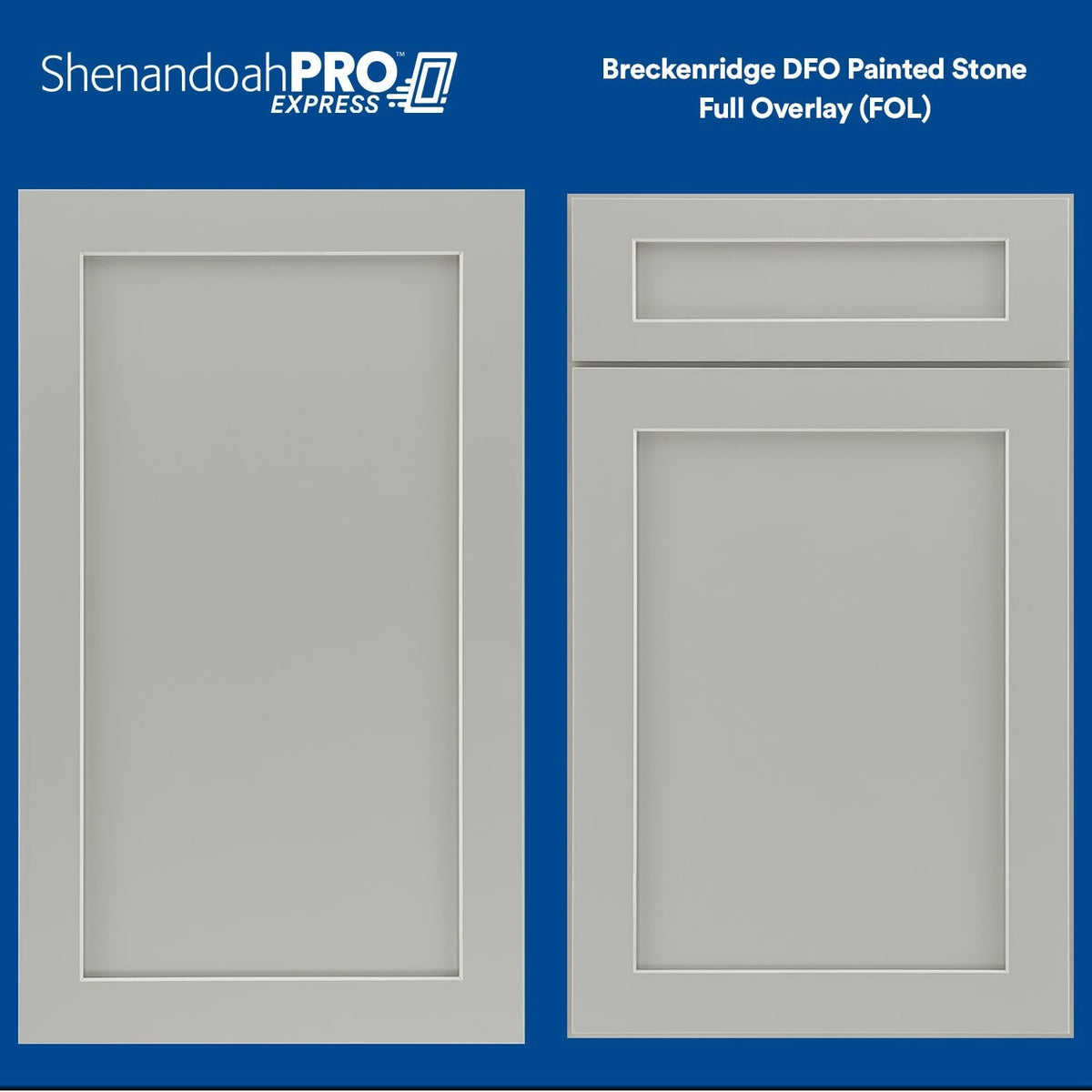 Shenandoah PRO Express Breckenridge 21-in W x 34.5-in H x 24-in D Stone Full Overlay 1-Drawer Base Fully Assembled Plywood Cabinet (Recessed Panel Shaker Style)