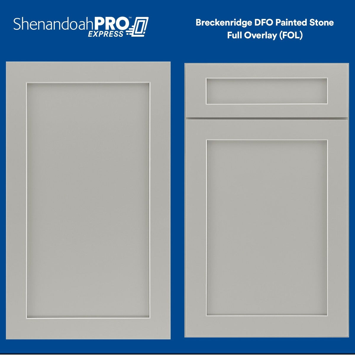 Shenandoah PRO Express Breckenridge 15-in W x 34.5-in H x 24-in D Stone Full Overlay 1-Drawer Base Fully Assembled Plywood Cabinet (Recessed Panel Shaker Style)