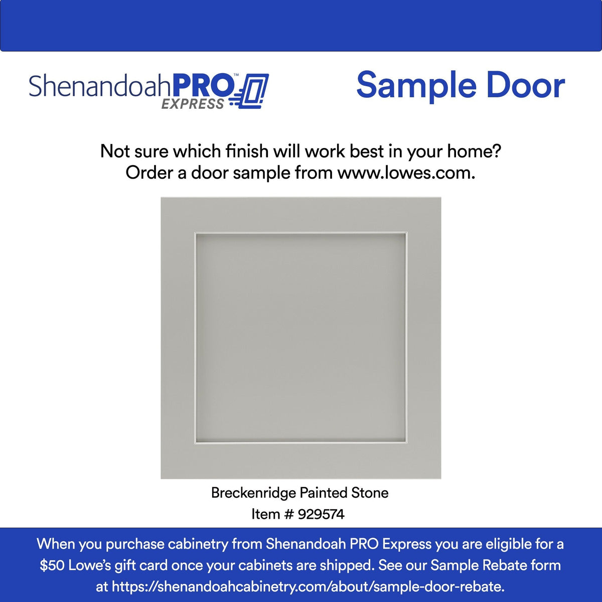 Shenandoah PRO Express Breckenridge 18-in W x 34.5-in H x 24-in D Stone Full Overlay 1-Drawer Base Fully Assembled Plywood Cabinet (Recessed Panel Shaker Style)