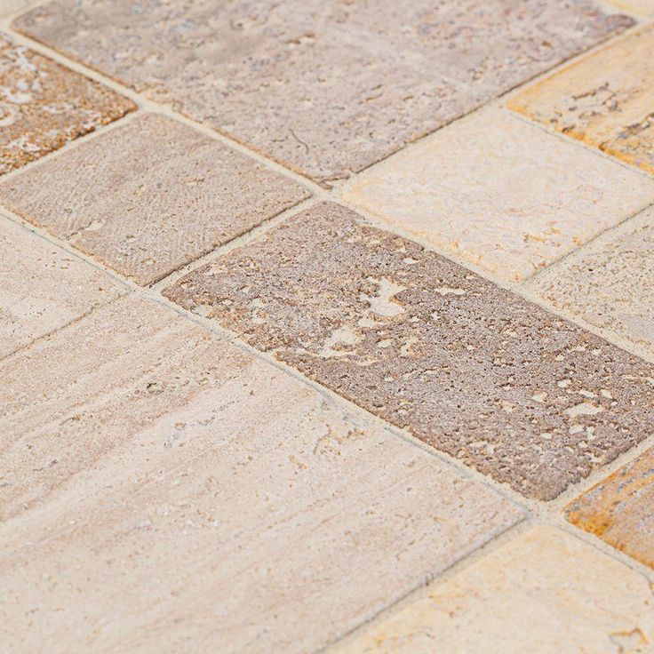 Jeffrey Court Brick Medley 12 in. x 12 in. x 9 mm Honed Travertine Mosaic Floor and Wall Tile