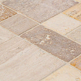 Jeffrey Court Brick Medley 12 in. x 12 in. x 9 mm Honed Travertine Mosaic Floor and Wall Tile