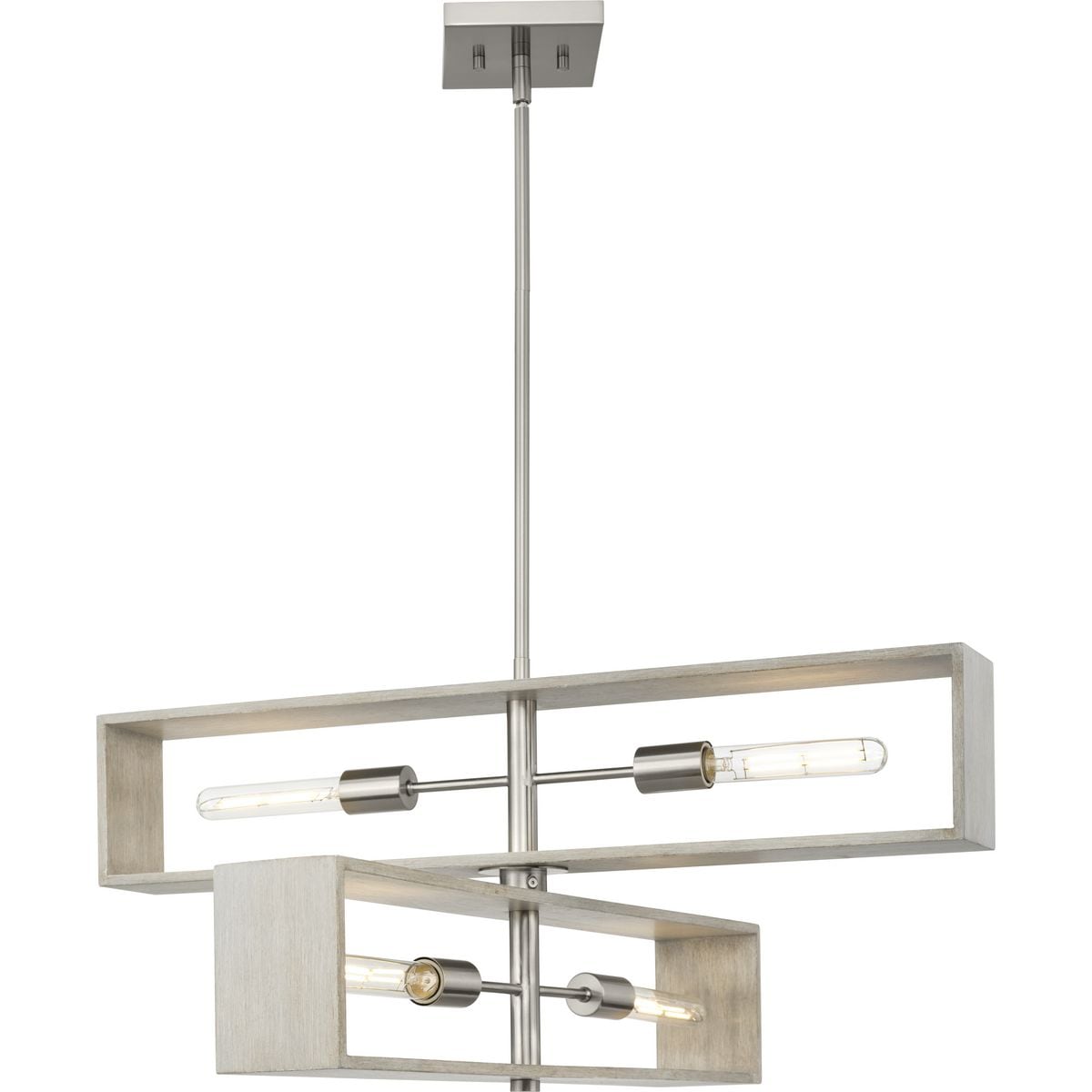 Progress Lighting Boundary 4-Light Brushed Nickel Modern/Contemporary Chandelier
