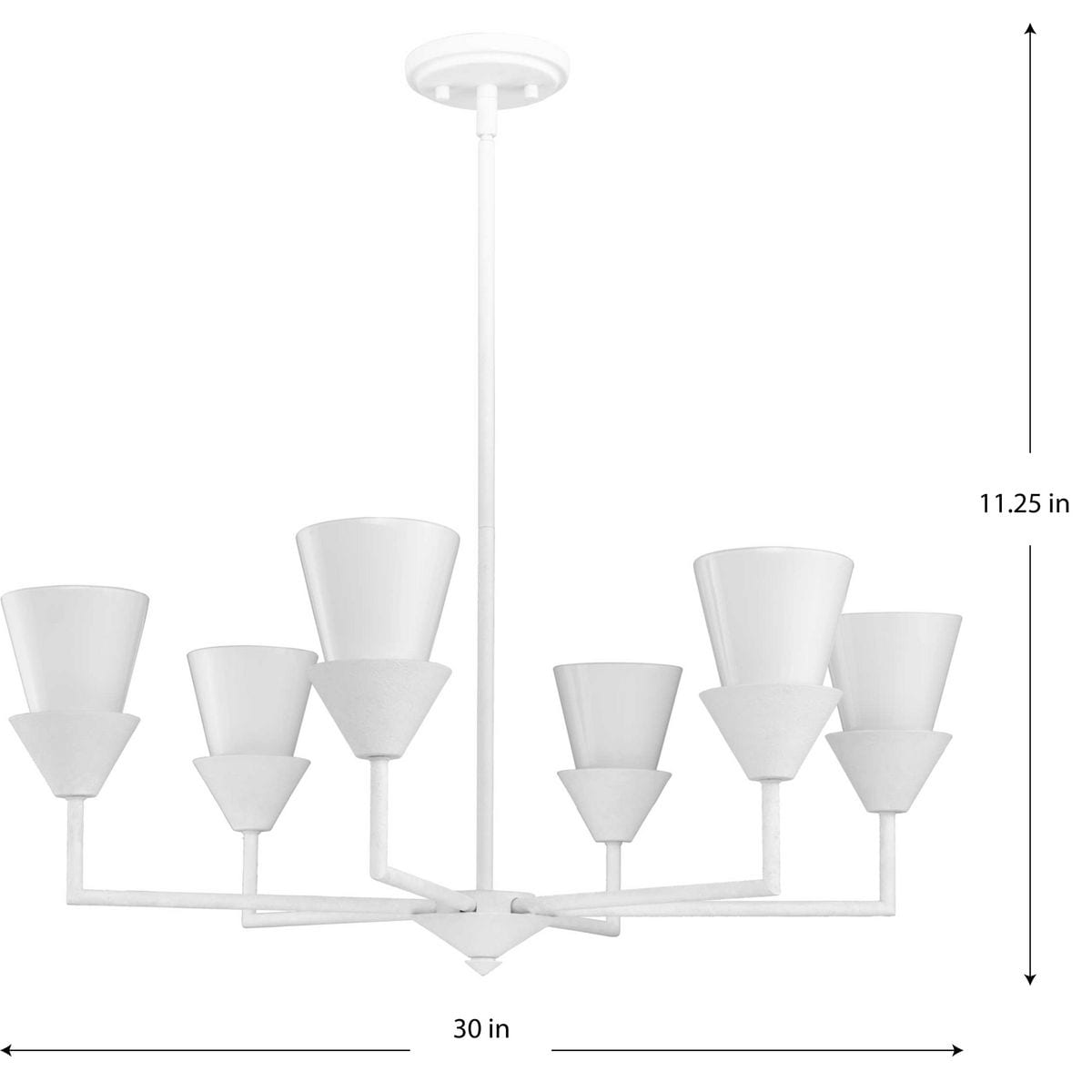 Progress Lighting Pinellas 6-Light White Modern/Contemporary Chandelier