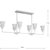 Progress Lighting Pinellas 6-Light White Plaster Modern/Contemporary Opal Glass Linear Large Hanging Kitchen Island Light