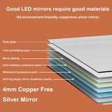 ExBrite Opale 20-in x 32-in Lighted LED Fog Free Surface/Recessed Mount Silver- 32"h- Left Mirrored Soft Close Medicine Cabinet with Outlet