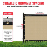 SEALTECH 8-ft H x 10-ft W Beige Non-Recycled Polypropylene Chain Link Fence Screen