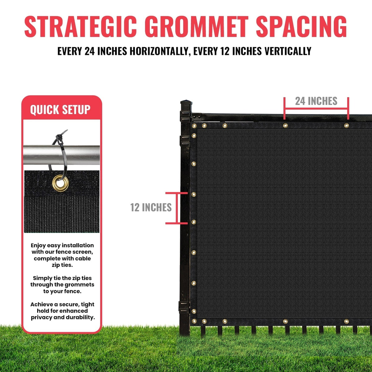 SEALTECH 5-ft H x Black Non-Recycled Polypropylene Chain Link Fence Screen