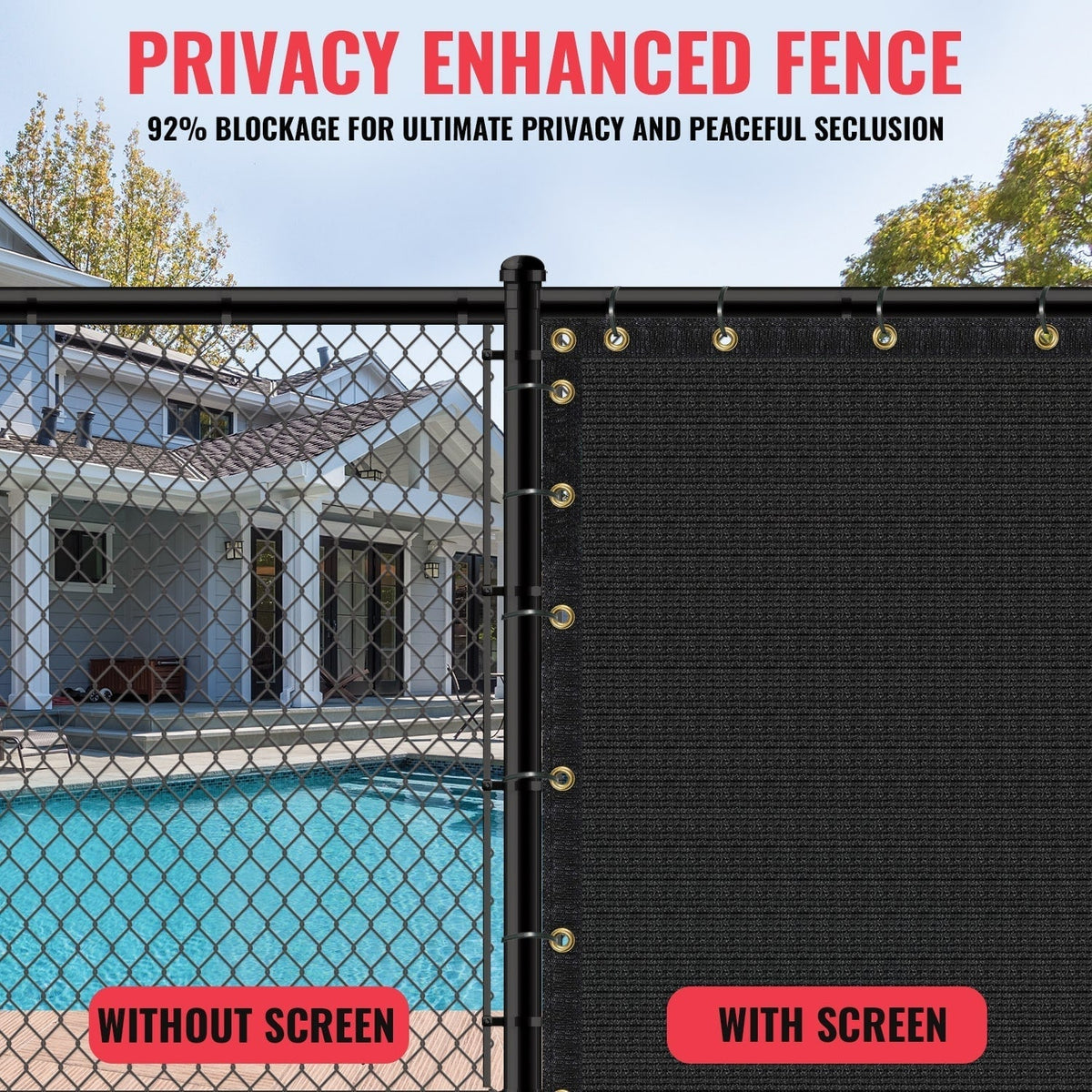 SEALTECH 4-ft H x 10-ft W Black Non-Recycled Polypropylene Chain Link Fence Screen