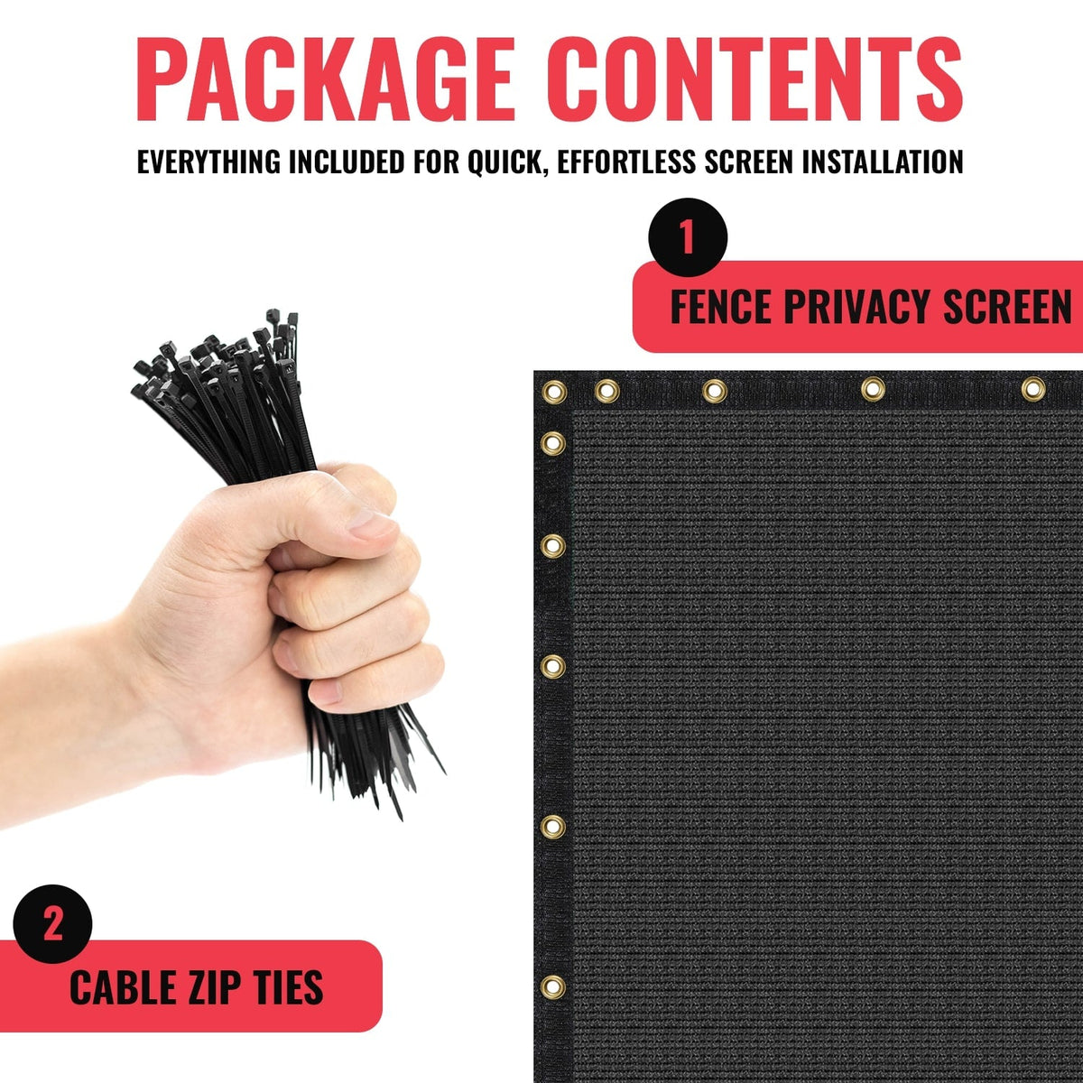 SEALTECH 4-ft H x 10-ft W Black Non-Recycled Polypropylene Chain Link Fence Screen