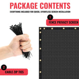 SEALTECH 6-ft H x 10-ft W Black Non-Recycled Polypropylene Chain Link Fence Screen