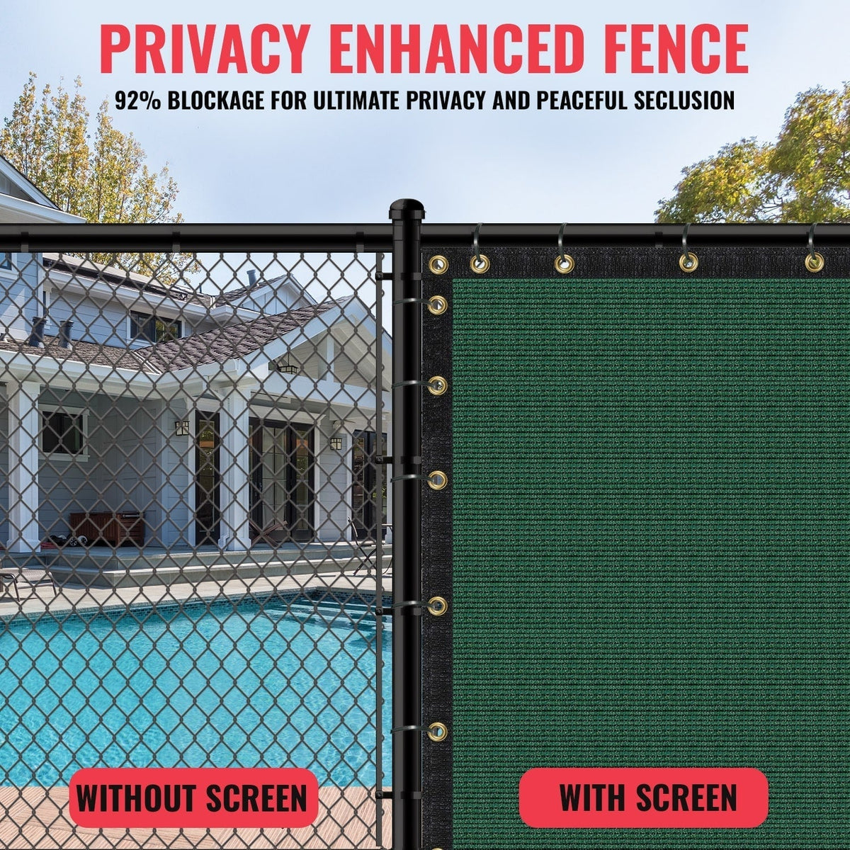 SEALTECH 5-ft H x Green Non-Recycled Polypropylene Chain Link Fence Screen
