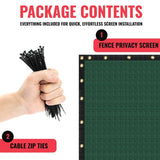 SEALTECH 6-ft H x 20-ft W Green Non-Recycled Polypropylene Chain Link Fence Screen