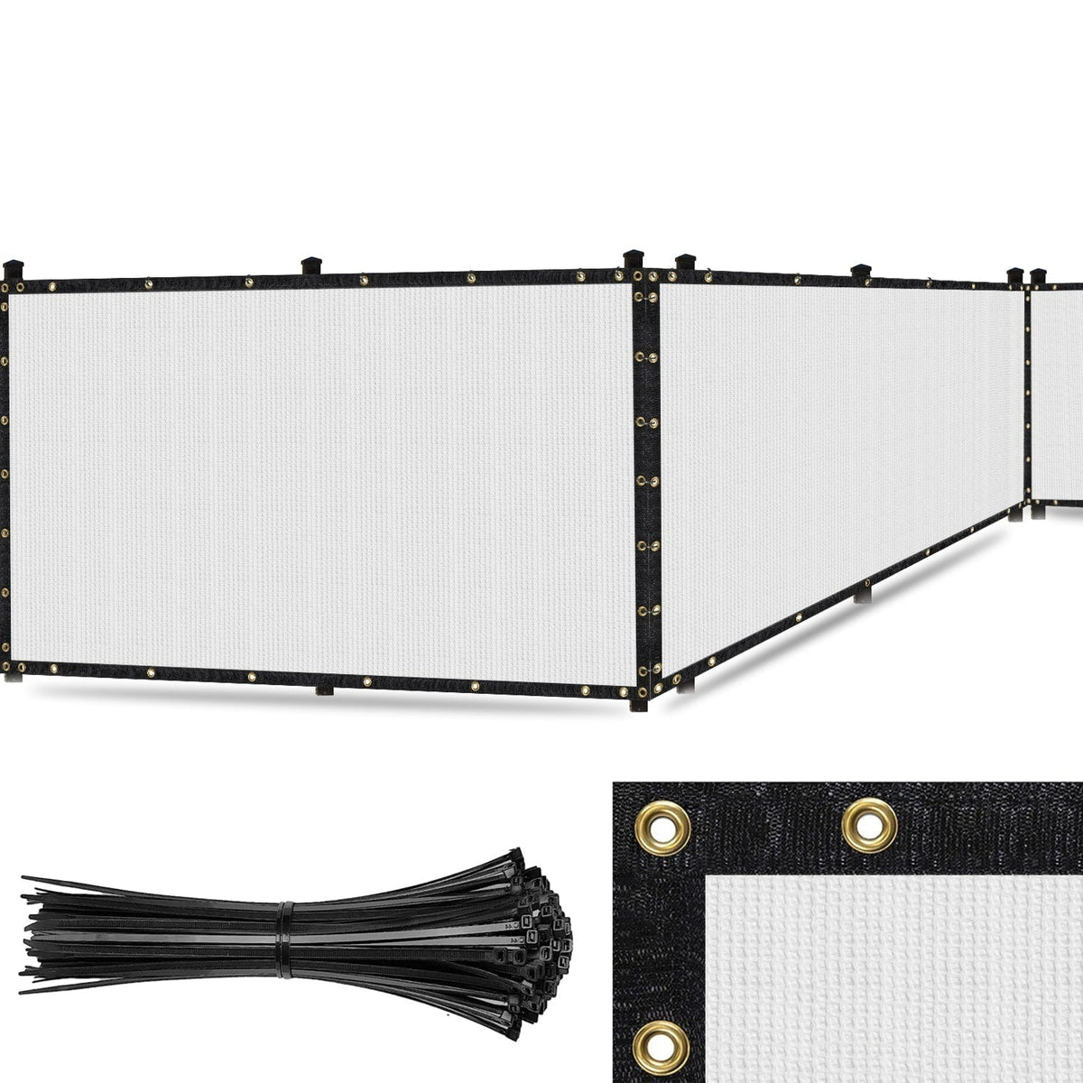 SEALTECH 5-ft H x 25-ft W White Non-Recycled Polypropylene Chain Link Fence Screen