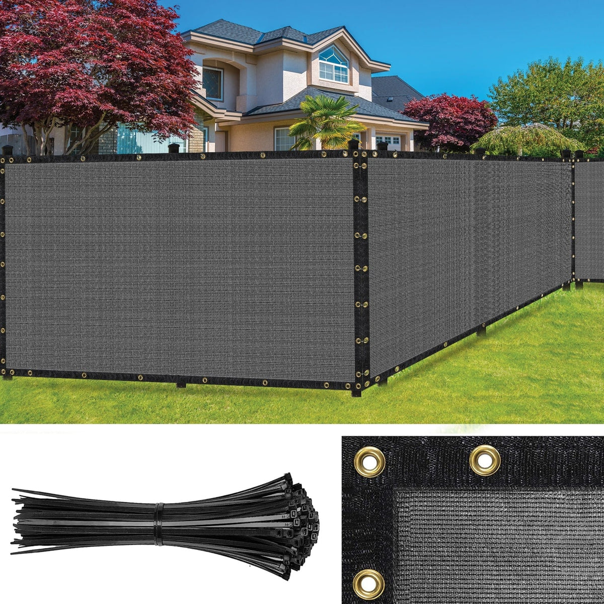 SEALTECH 4-ft H x Gray Non-Recycled Polypropylene Chain Link Fence Screen