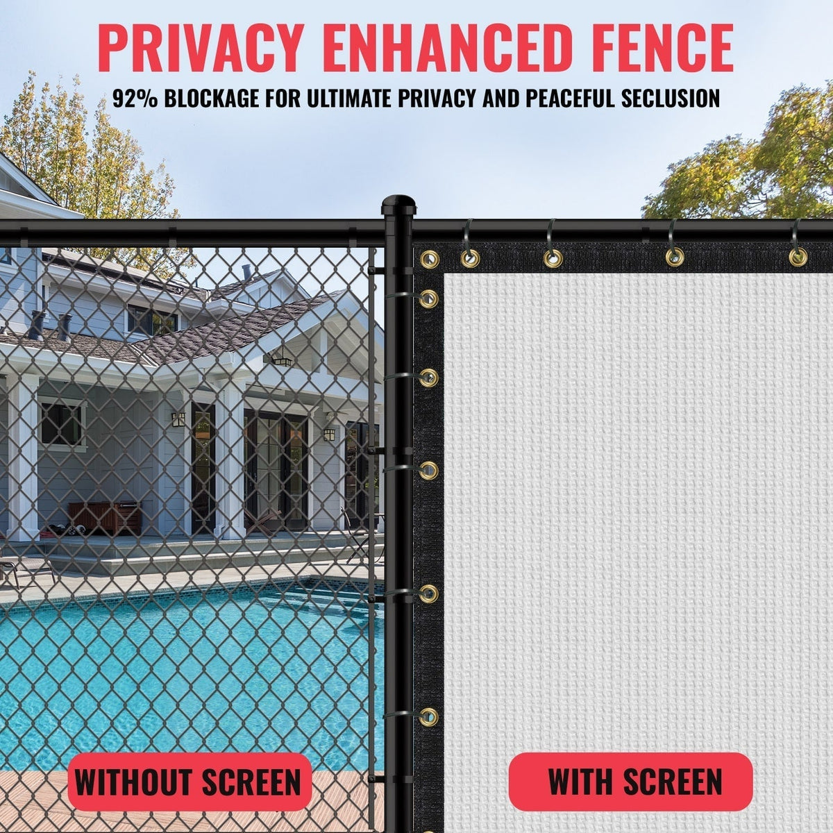 SEALTECH 4-ft H x 15-ft W White Non-Recycled Polypropylene Chain Link Fence Screen