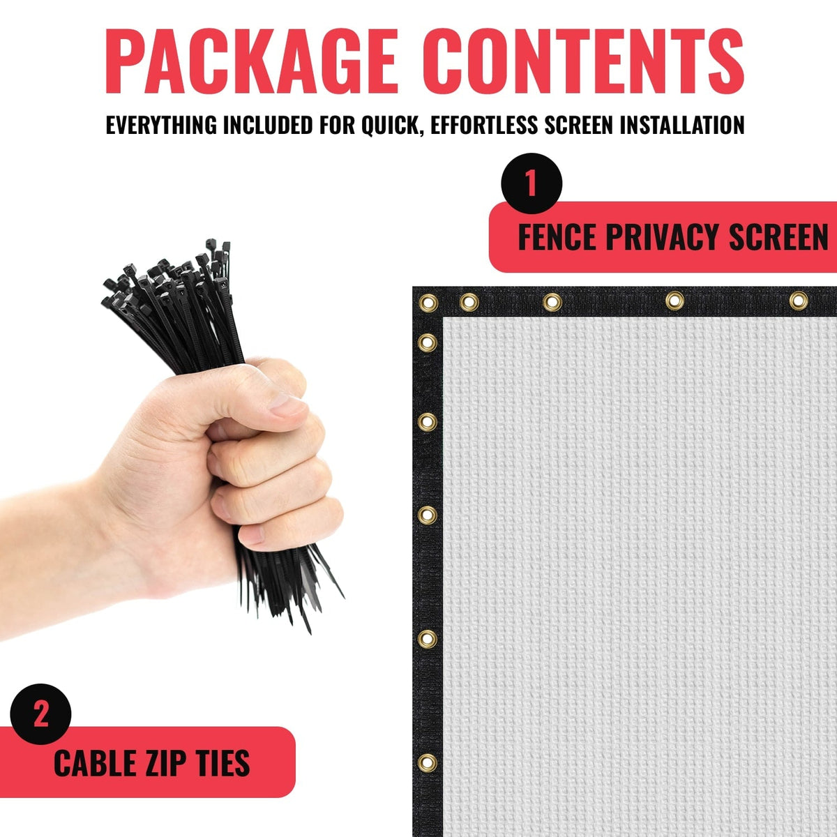 SEALTECH 5-ft H x 25-ft W White Non-Recycled Polypropylene Chain Link Fence Screen