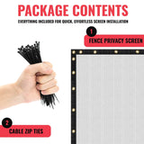 SEALTECH 8-ft H x White Non-Recycled Polypropylene Chain Link Fence Screen
