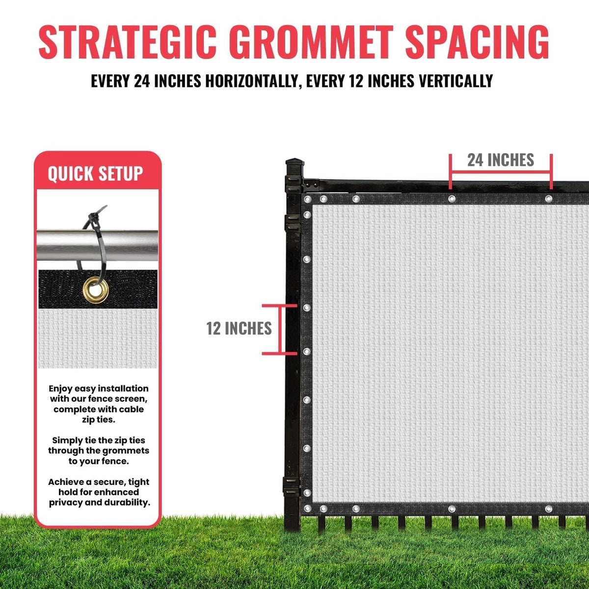 SEALTECH 5-ft H x 25-ft W White Non-Recycled Polypropylene Chain Link Fence Screen