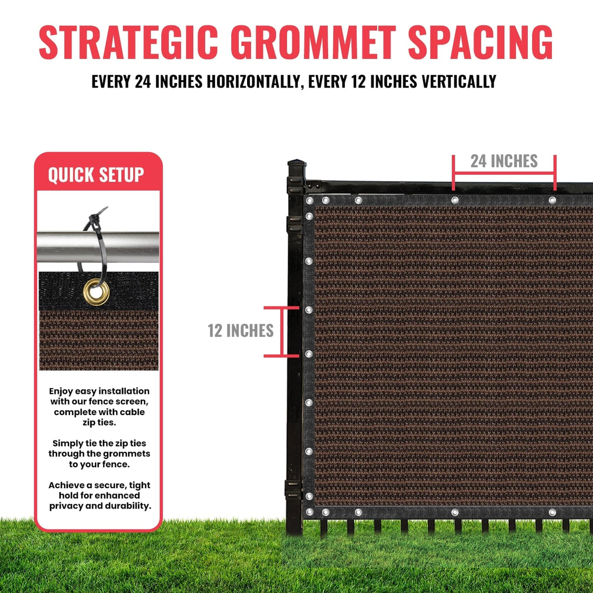 SEALTECH 8-ft H x Brown Non-Recycled Polypropylene Chain Link Fence Screen