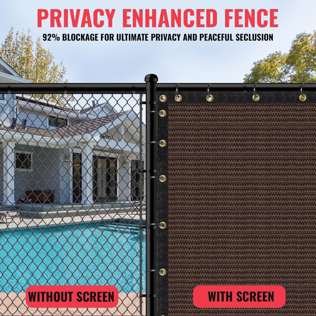 SEALTECH 5-ft H x 50-ft W Brown Non-Recycled Polypropylene Chain Link Fence Screen