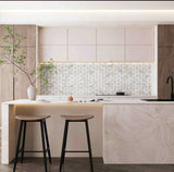 Giorbello Marble and mosaics White and Gray 11-in x 12-in Polished Natural Stone Marble Linear Marble Look Tile (4.8-sq. ft/ Carton)
