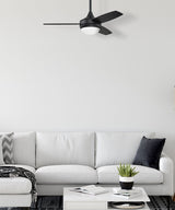 Harbor Breeze Beach Creek 44-in Matte Black LED Indoor Ceiling Fan with Light Kit and Remote (3-Blade)